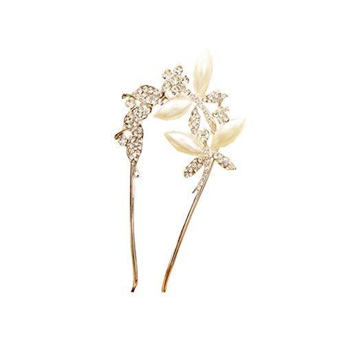 Rhinestone Hairpin U-shaped Clip Hair Hoop Bride Wedding Jewelry White