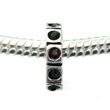 Black Gem Spacer European Bead Pandora Style Chamilia Troll Biagi - $4.83