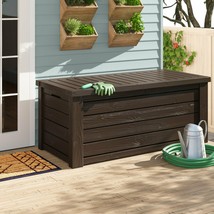 Outdoor Storage Bench Garden Pool Deck Box Weatherproof Patio Furniture ... - $294.44