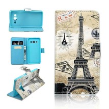 Eiffel Tower Wallet Case for Samsung Galaxy A3 2015 - Paris Kickstand Cover US image 1