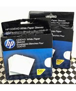 100 HP CD/DVD Storage Envelopes Sleeves White Paper Clear Window Flap C1... - $14.44