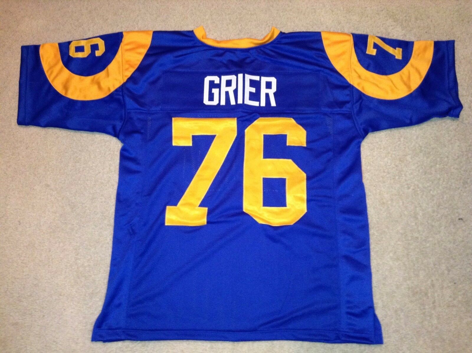 UNSIGNED CUSTOM Sewn Stitched Rosey Grier Blue Jersey - M, L, XL, 2XL - Football-NFL