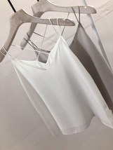 WHITE Summer Chiffon Top Sleeveless V-Neck Chiffon Tank Wedding Bridesmaid Tops  image 2