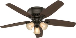 Building Low Profile Ceiling Fan With Light, 52&quot; Hunter Fan, New Bronze ... - $166.92