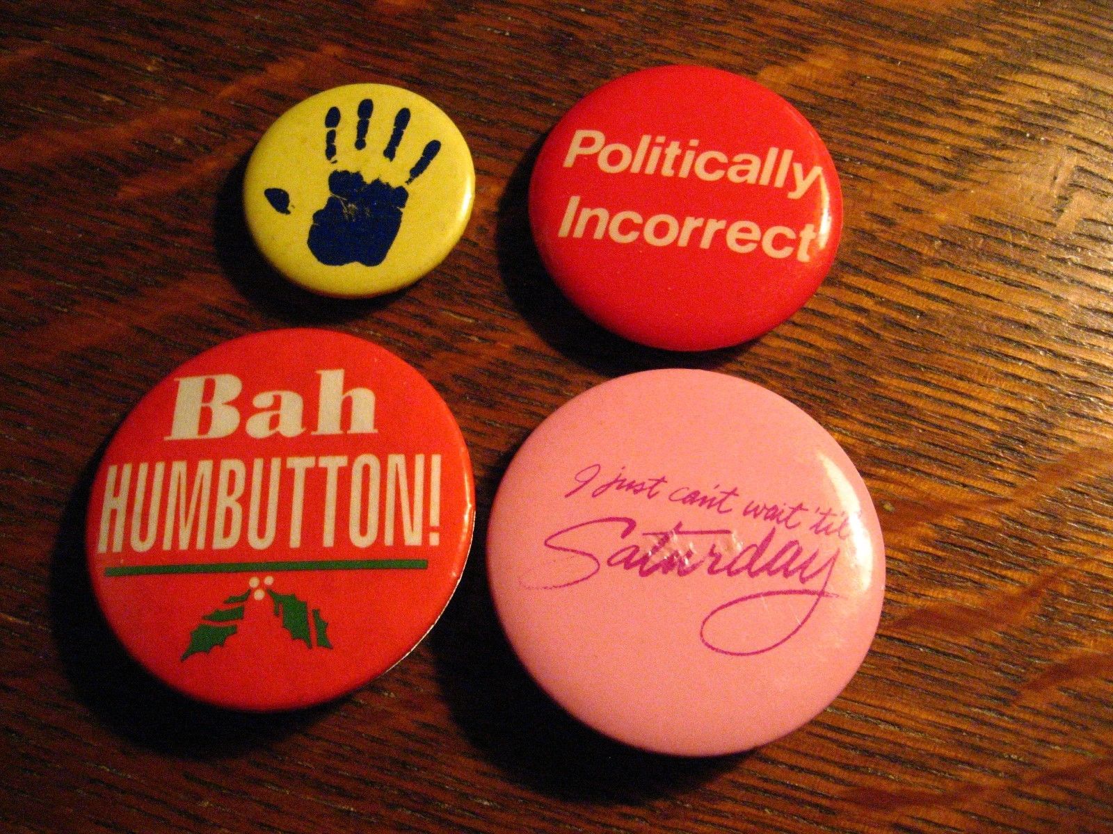Vintage 1980's Novelty Jacket Buttons Comedy Funny Collectible Lapel
