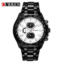Luxury Black Curren full steel quartz Watch Men Casual Military Wristwatch Dress - $21.85