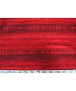 1/2 yard music/jazz/notes/staff black on red quilt fabric - free shipping - $11.99