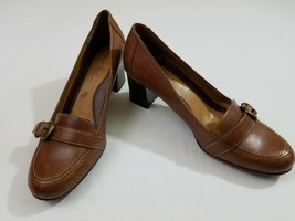 Natural Soul by Naturalizer Womens Size 9 1/2 Heels Brown Leather Pumps Closetoe - $36.45