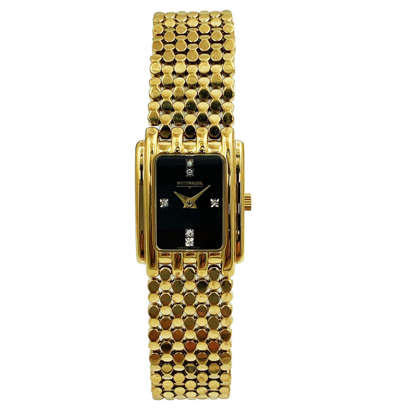 Wittnauer Gold Tone Steel Diamonds Swiss Quartz Womens Watch - Wristwatches