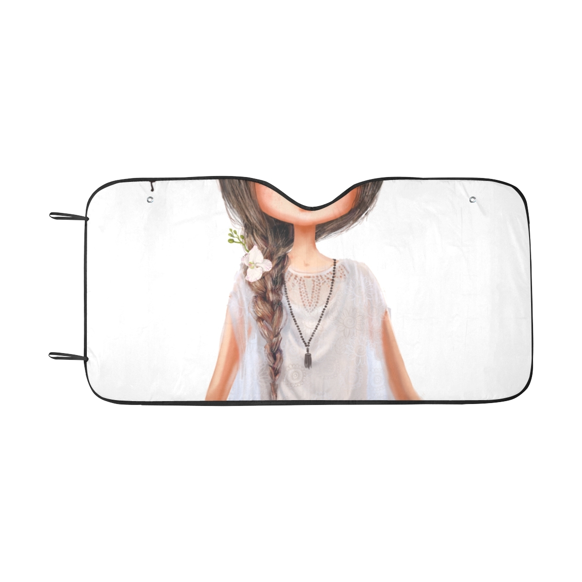 Window Sun Shade Car Cute Cartoon Girl In Yoga Lotus Pose ...