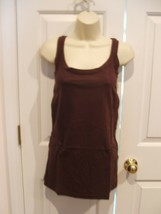 New In Pkg Newport News Expresso Brown 100% Cotton Sleeveless Tunic Top Small - $14.84