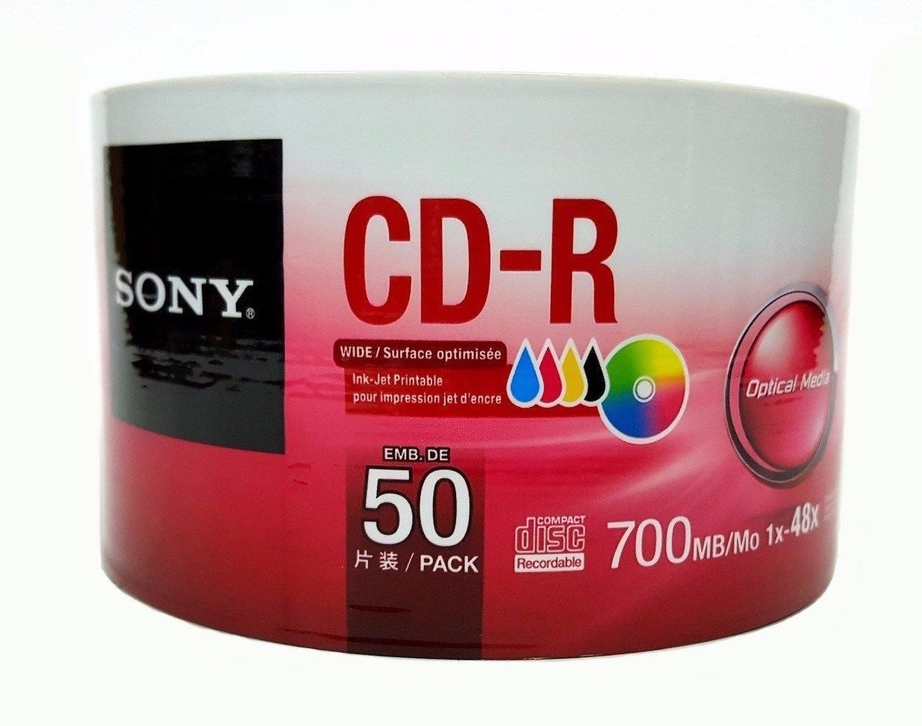 50-pack-sony-cd-r-cdr-white-inkjet-hub-printable-48x-700mb-80min