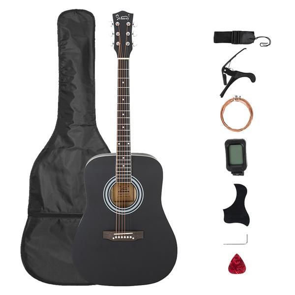 Glarry GT508 41in Solid Top Folk Acoustic Guitar Beginner Set Dreadnought