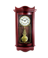 Bedford Clock Collection Weathered Chocolate Cherry Wood 25 Inch Wall Cl... - $132.85