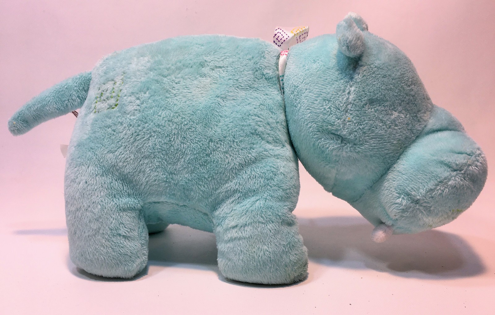 blue stuffed hippo