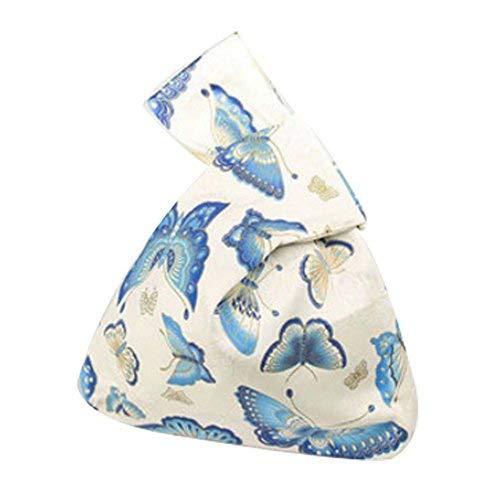 [Butterfly] Large Capacity Handbag Wrist-let Handbag Handmade Purse Cotton Bag