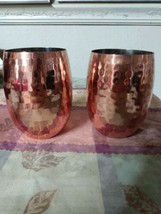 Vintage 2 Hammered Copper Mugs Tumblers Cups 20oz Moscow Mule Style EUC - $26.18