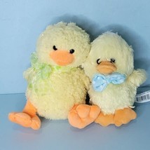 Yellow White Chick Duck Lot Of 2 Plush Stuffed Animal Easter Blue Tie Fa... - $19.79