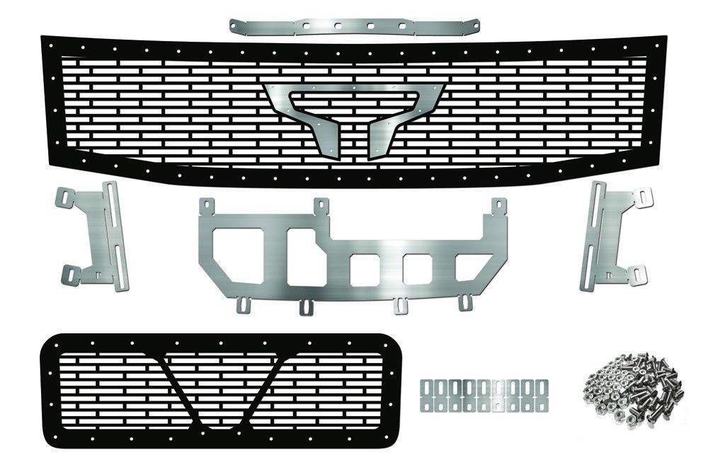 Custom Full Steel Aftermarket Grille Kit 0814 Nissan Titan Grill w/ SS