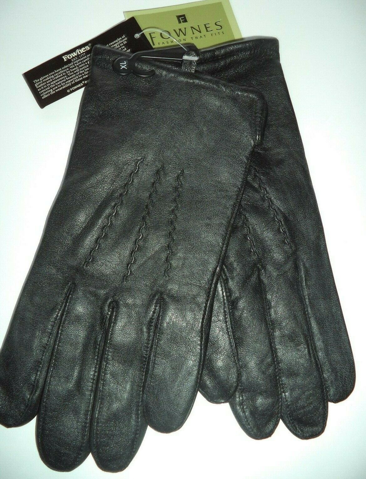 Fownes Mens 100 Cashmere Lined Leather Gloves,Black,XL Gloves & Mittens