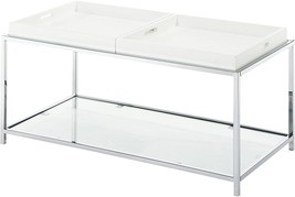 Convenience Concepts Palm Beach Coffee Table With Removable Trays And, White - $158.98
