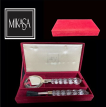 MIKASA Silver &amp; Crystal Glass Brush Mirror Makeup Set - $49.45