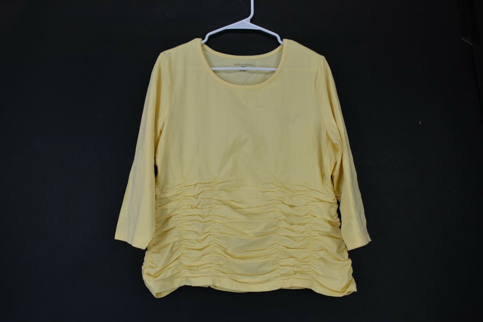 Appleseeds Women's Petite Large Crew Neck Long Sleeve Shirt - Yellow ...