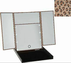 Sharper Image Compact Magnification LED Touch Mirror in Leopard - $46.53