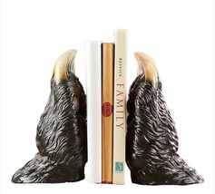 Bear Paw Bookends with Claws Polyresin 7.3" High Books Brown Home Decor Textured image 2