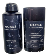 MARBLE Bath Body Works Mens Antiperspirant Deodorant &amp; Body Spray NEW Fa... - $25.54