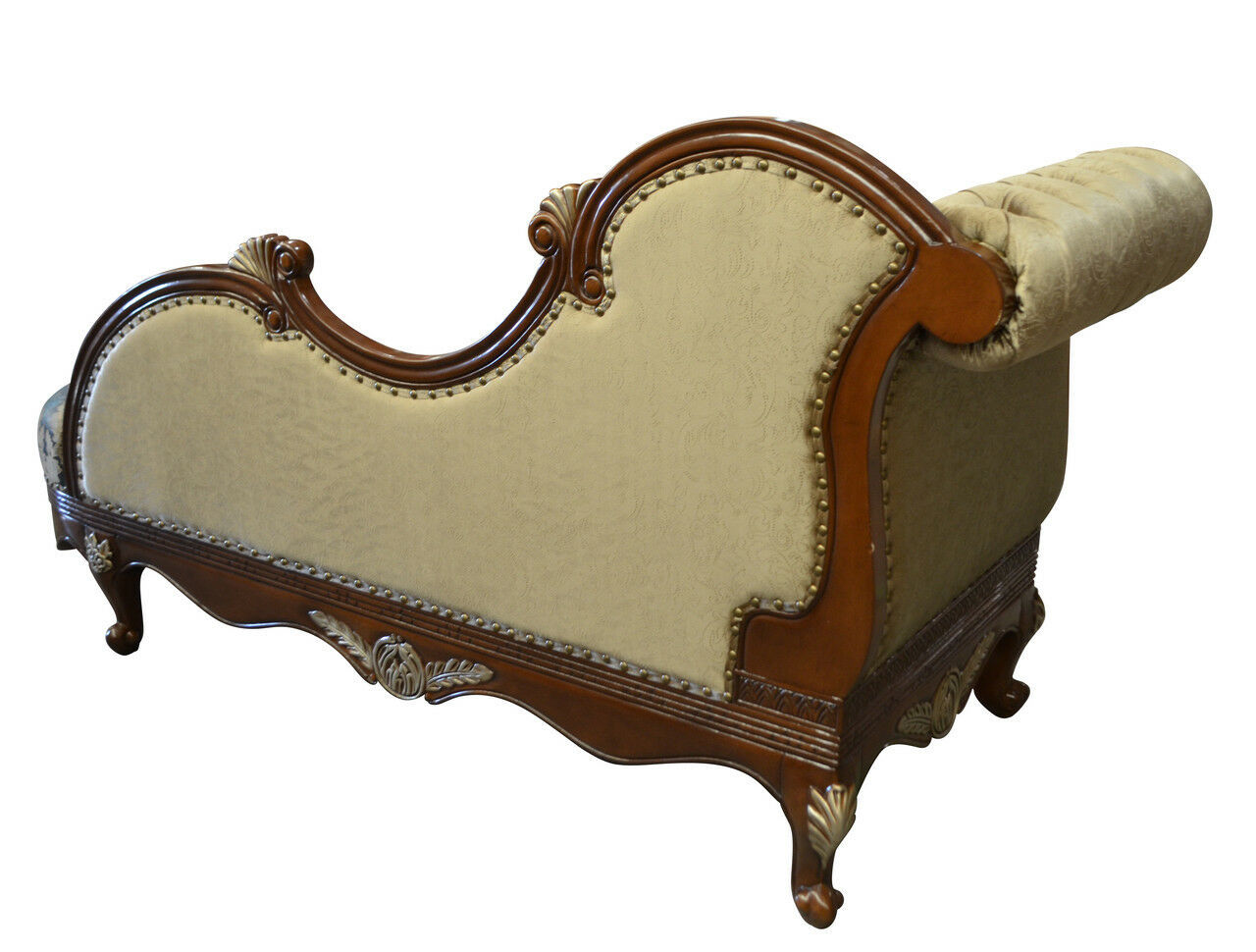 Hollywood Regency Carved Mahogany Wood Chaise Fainting Chair 89 L   S L1600 