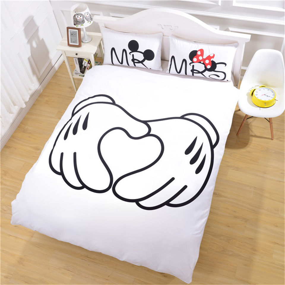 Disney Bedding Mickey Minnie Mouse Couple And 19 Similar Items Disney Bedding Mickey Minnie Mouse Couple Love Duvet Cover Pillow Cases 3pc Set