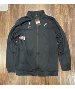 Nike NBA Spurs San Antonio Zip Up Black Basketball WarmUp Jacket Size La... - $74.24