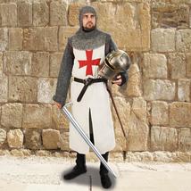 NauticalMart Medieval Knight Crusader Chainmail Shirt W/Coif /Sword