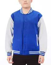 Boy's Classic Two Tone Snap Button College Sports Kids Letterman Varsity Jacket image 3