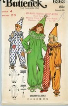 Butterick Clown Costume Pattern #6363 Child Size 4   Retro   Uncut - $13.49