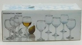 Essential Home 10 Piece Imperial Platinum Band Goblet Wine Glass Set - $49.50