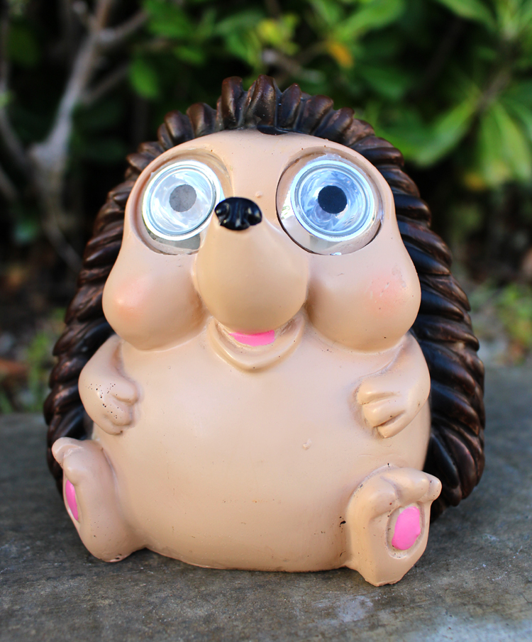 Solar Powered Hedgehog Garden Decor Light with 2 LED Eyes ... Solar Powered Hedgehog Garden Decor Light with 2 LED Eyes