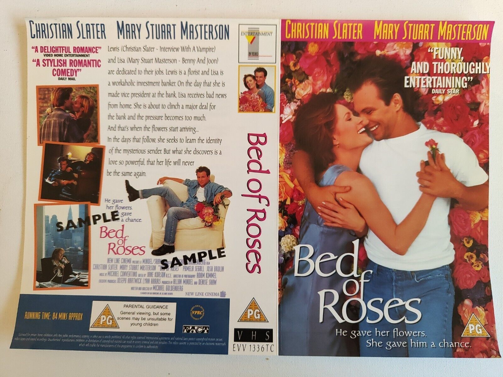 Bed of roses Christian Slater Promotional VHS Cover - Movie Memorabilia