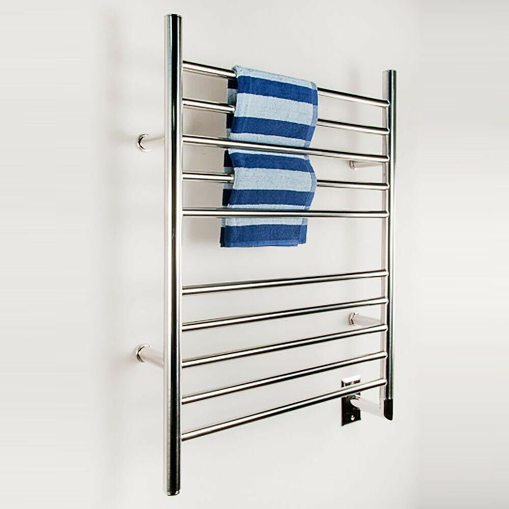 Electric Towel Warmer 10Bar Builtin On/Off Switch Polished Stainless