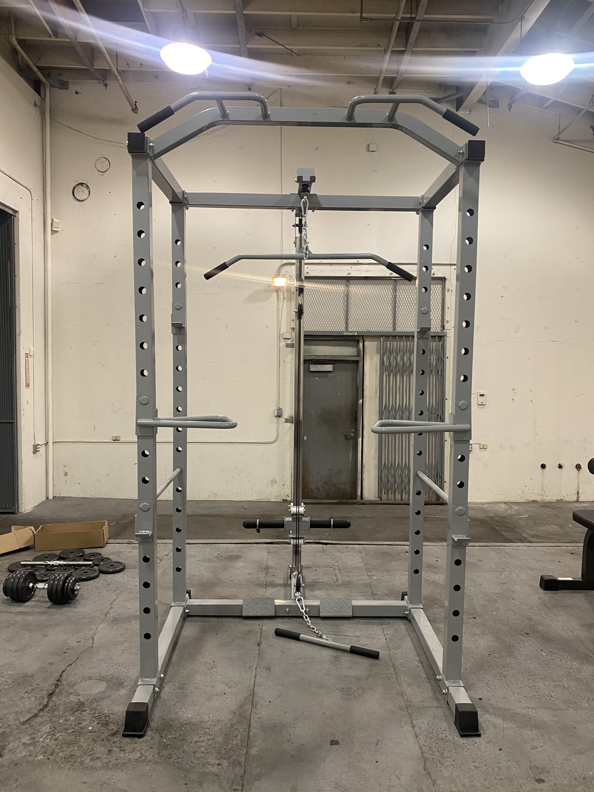 Hulkfit 1000ib Capacity Power Cage With J-hooks, Dip Bars, Cage W 