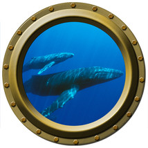 Humpback Whale Mother and Baby - Porthole Wall Decal - $14.00