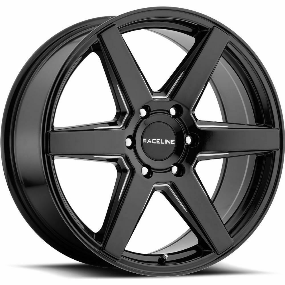 16x6.5 Raceline 156B Surge 6x130 45 Black Wheels Rims Set(4) - Wheels