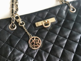 Black Leather Purse, Shoulder Bag featuring Quilted Leather - DKNY - $96.95