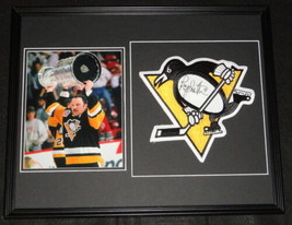 Bryan Trottier Signed Framed 16x20 Penguins Patch & Photo Display Pens LOA