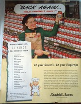 Campbell’s soups 21 Kinds To Choose From Advertising Print Ad Art 1947  - $8.99