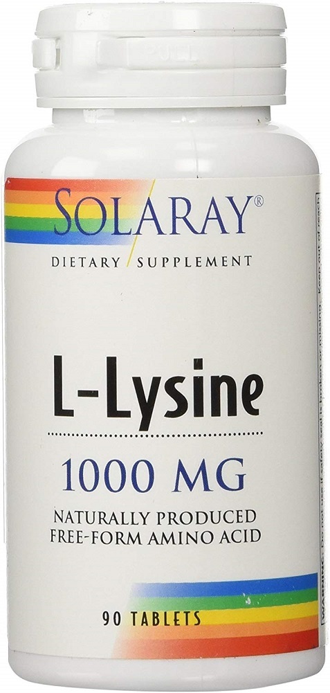 Solaray L-Lysine Free Form Supplement, 1000 mg, 90 Count