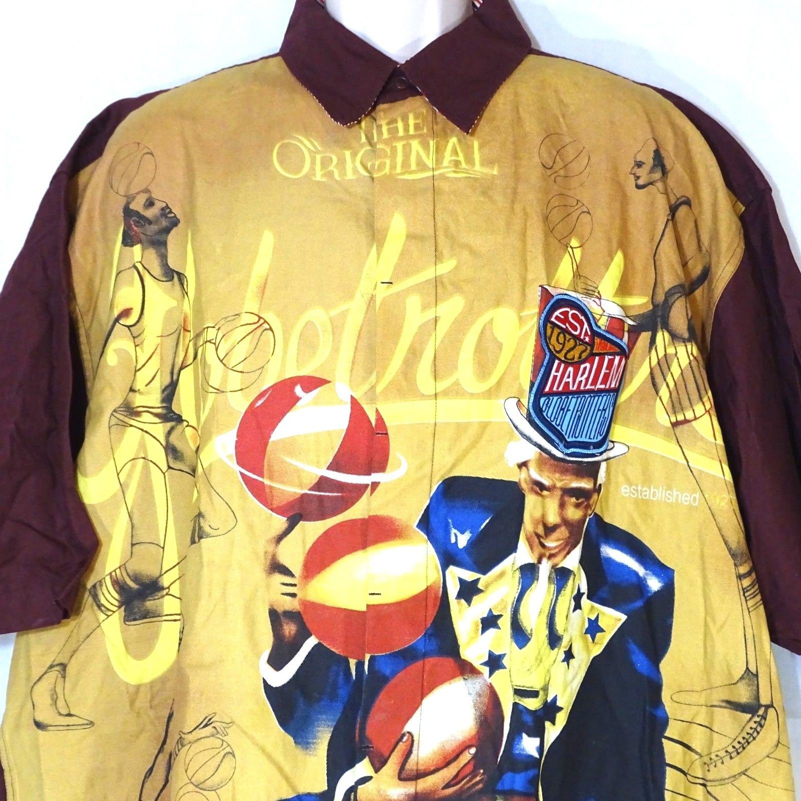 Harlem Globetrotters Platinum Fubu Button Up Shirt Men Size 3X Limited
