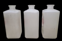 Vintage 3 Decanters Bottles Gin Rye Scotch Barware Frosted Glass Liquor Bar 32oz image 2