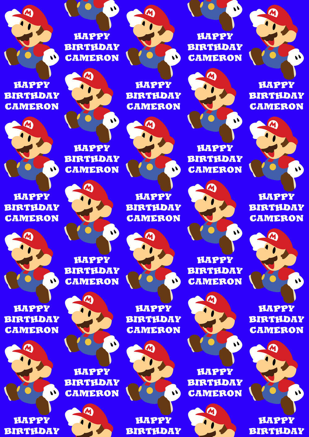 Super Mario Personalised Gift Wrap Super Mario Wrapping Paper